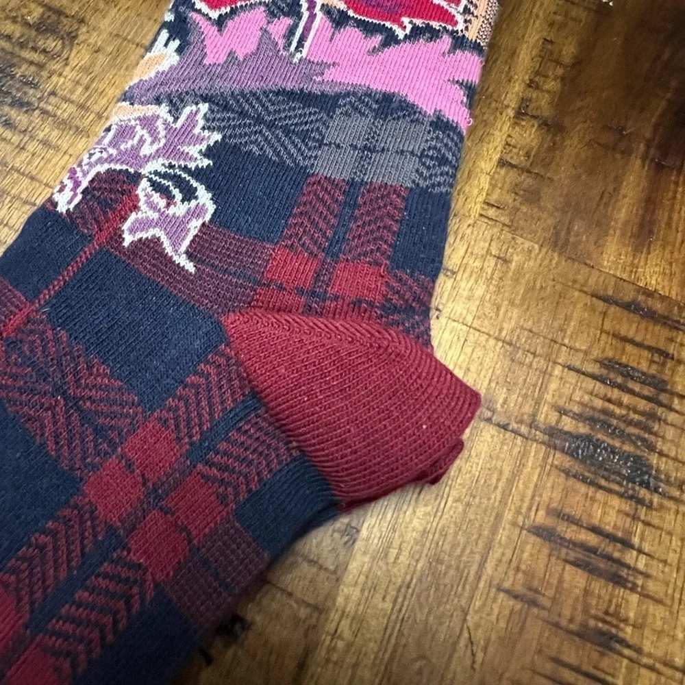Colorful Floral and Plaid Women's Socks - Picture 5 of 7